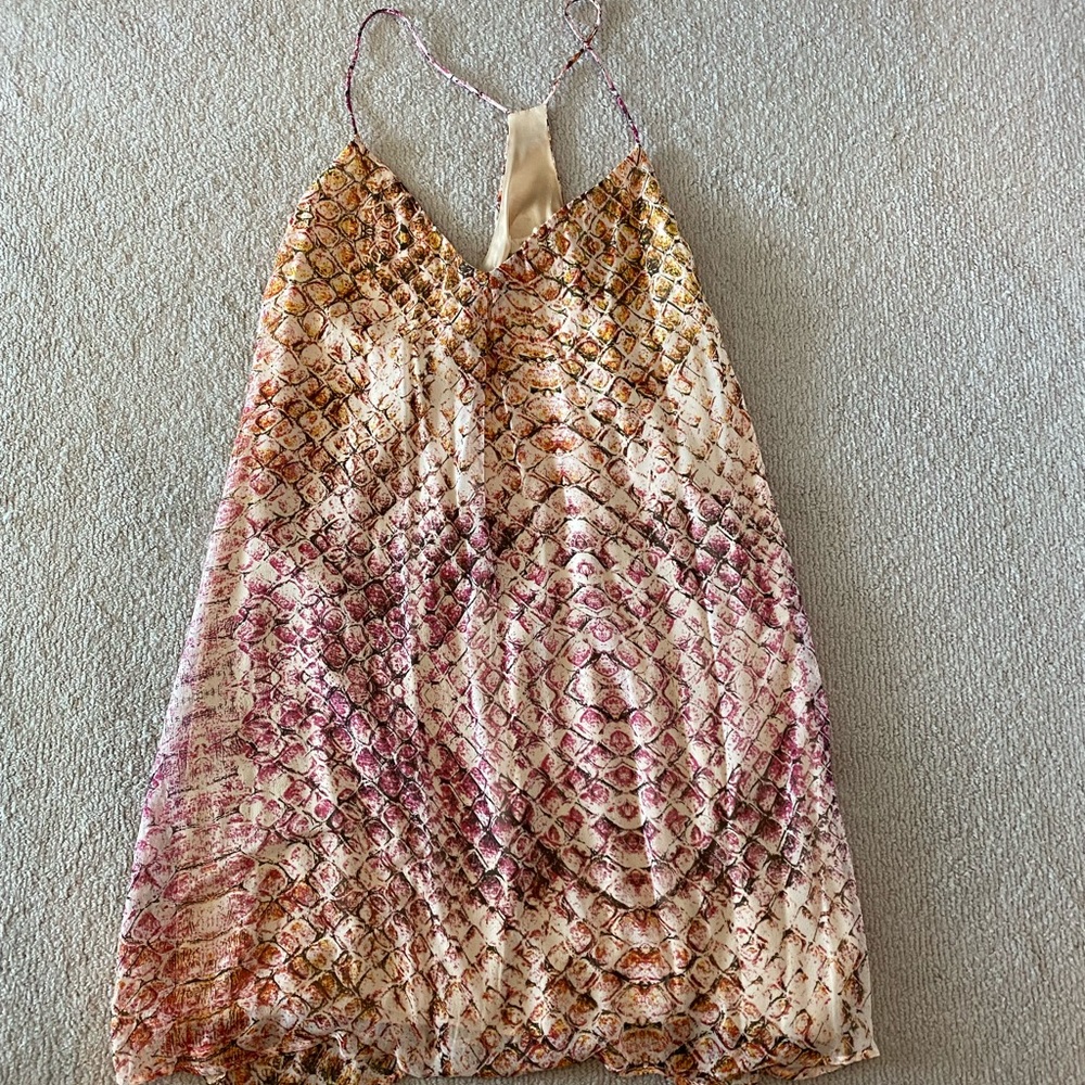 Lavender brown chiffon tank dress size:L